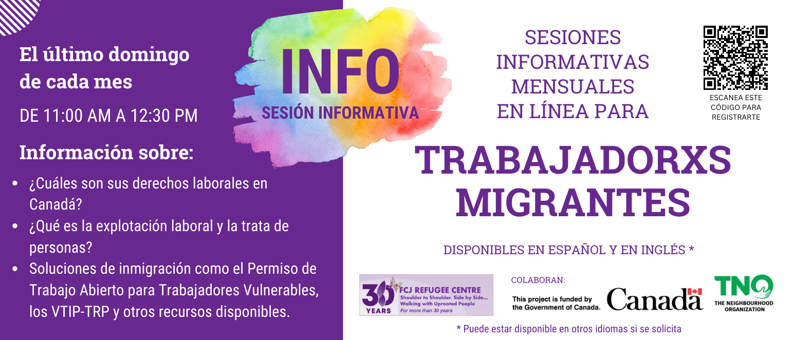 Sesiones informativas mensuales en línea para trabajadorxs migrantes