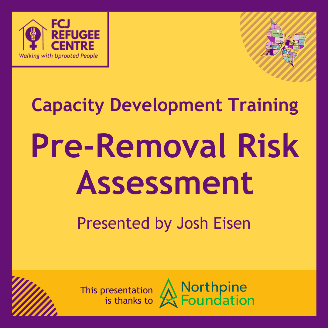 PreRemoval Risk Assessment FCJ Refugee Centre