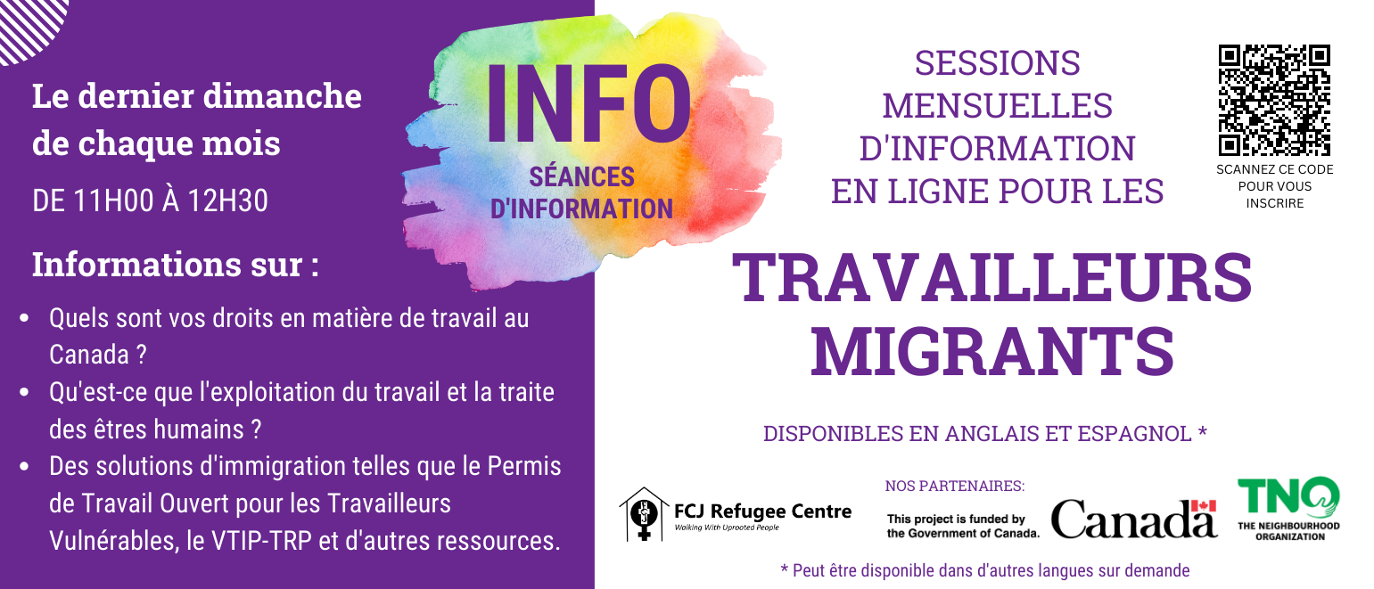 Sessions mensuelles d’information en ligne por les travailleurs migrants